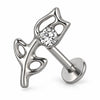Tytan labret kwiat tulipana z cyrkonią gwint wewnętrzny