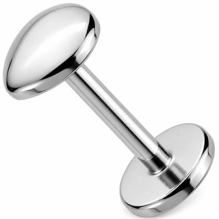 Tytan labret gładki wypukły owal gwint wewnętrzny