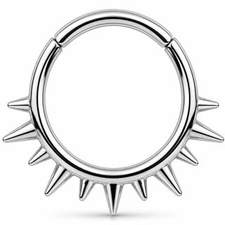 Tytan kółko korona z kolcami clicker