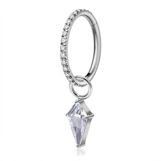 Tytan kółko zawieszka romb cyrkonia clicker
