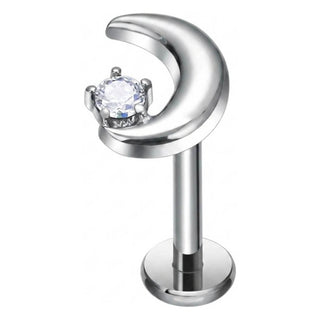 Tytan labret księżyc cyrkonia gwint wewnętrzny