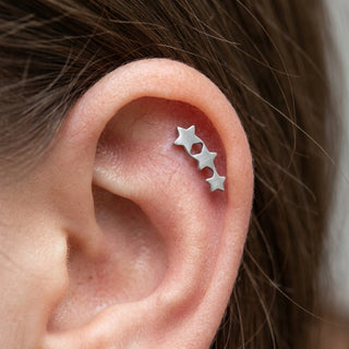 Tytan labret trzy gwiazdki gwint wewnętrzny – getragen