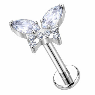 Tytan labret motyl cyrkonia gwint wewnętrzny