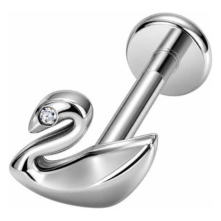 Tytan labret łabędź cyrkonia gwint wewnętrzny