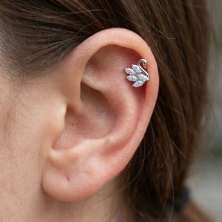Tytan labret łabędź cyrkonia marquise gwint wewnętrzny – getragen