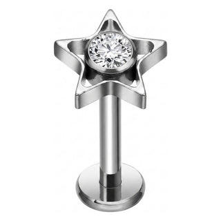 Tytan labret gwiazda cyrkonia gwint wewnętrzny