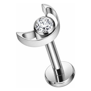 Tytan labret półksiężyc cyrkonia gwint wewnętrzny