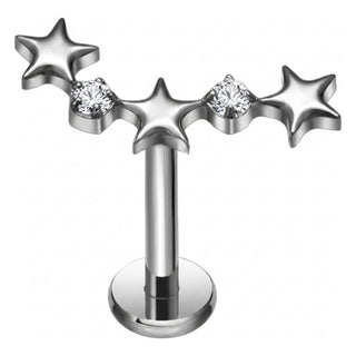 Tytan labret gwiazdki cyrkonia gwint wewnętrzny