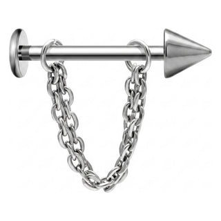 Tytan labret stożek z łańcuszkiem