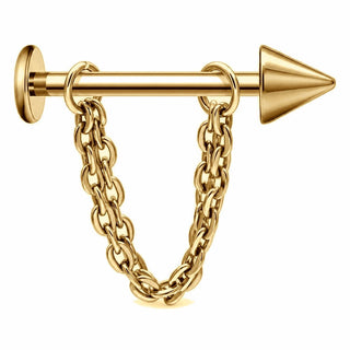 Tytan labret stożek z łańcuszkiem