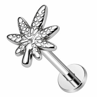 Tytan labret liść konopi gwint wewnętrzny