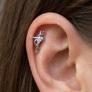 Tytan labret tribal romb cyrkonia gwint wewnętrzny – getragen