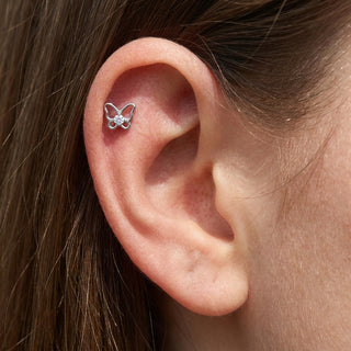 Tytan labret motyl cyrkonia gwint wewnętrzny – getragen
