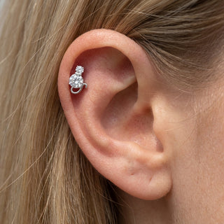 Tytan labret kółko podwójna cyrkonia gwint wewnętrzny – getragen