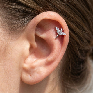 Tytan labret ważka cyrkonia marquise gwint wewnętrzny – getragen
