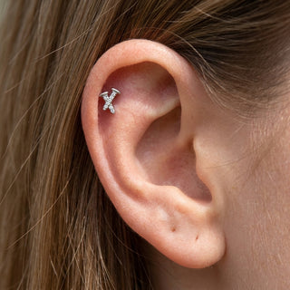Tytan labret litera x cyrkonia gwint wewnętrzny – getragen