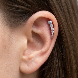 Tytan labret łuk z cyrkoniami gwint wewnętrzny – getragen