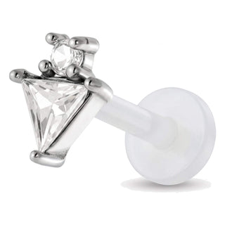 Tytan labret trójkątny i okrągły kamień gwint wewnętrzny